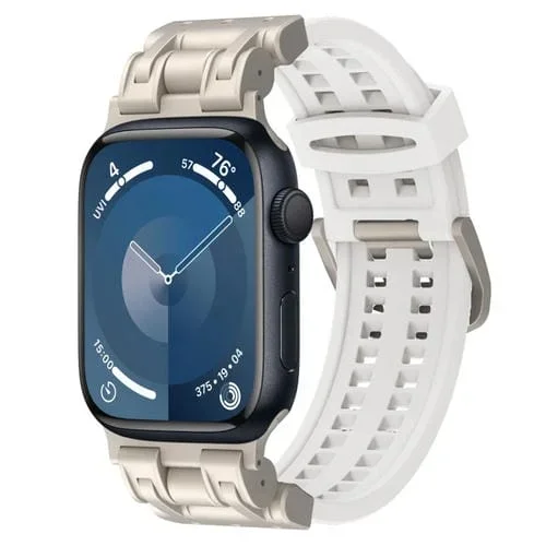 Correa de Silicona para Apple Watch Series 9 Mecha Dos Garras 45mm (Blanco)