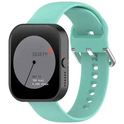 Correa de Silicona para cmf Watch Pro D395 con Hebilla Plateada 22mm Tamaño S (Verde Azulado)
