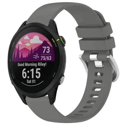 Correa de Silicona para Garmin Forerunner 255S Music / 255S con Hebilla Plateada (Gris)