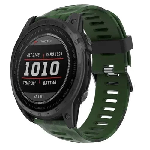 Correa de Silicona para Garmin Instinct 2X con Estampado Camuflaje Solar (Verde Militar)