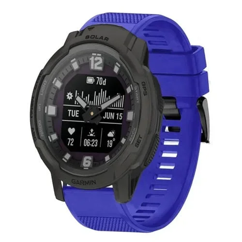 Correa de Silicona para Garmin Instinct Crossover Solar 22mm (Azul Oscuro)