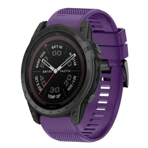 Correa de Silicona para Garmin Tactix 7 Liberación Rápida 26mm (Púrpura)