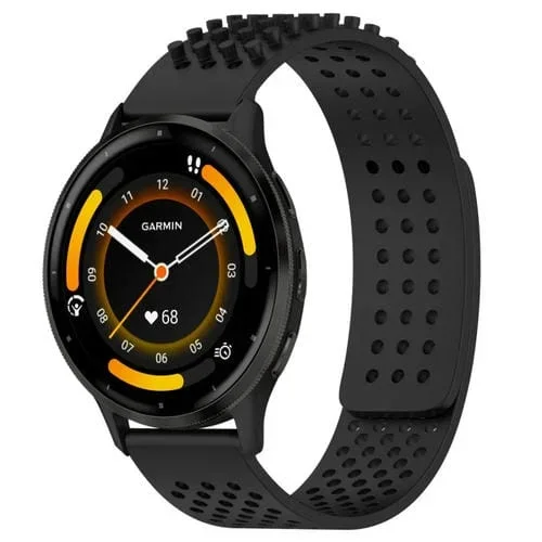 Correa de Silicona para Garmin Venu 3 con Puntos 3D Transpirables y Orificios de 22mm (Negro)