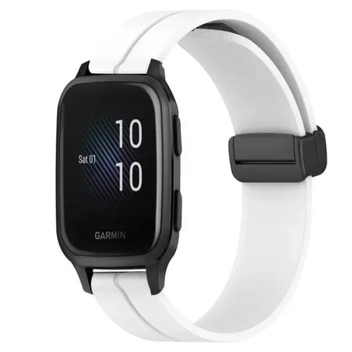 Correa de Silicona para Garmin Venu Sq 2 Music 20mm Cierre Magnético (Blanco)