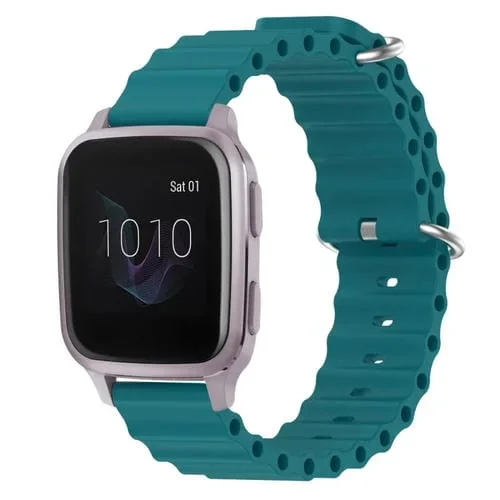 Correa de Silicona para Garmin Venu Sq 20mm Estilo Océano (Verde)