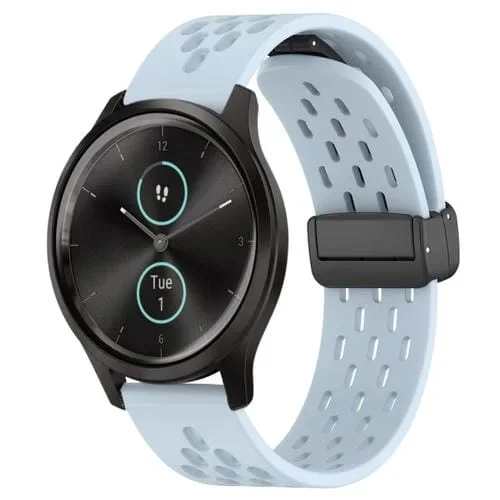 Correa de Silicona para Garmin Vivomove Style con Cierre Magnético Plegable de 20mm (Azul Claro)