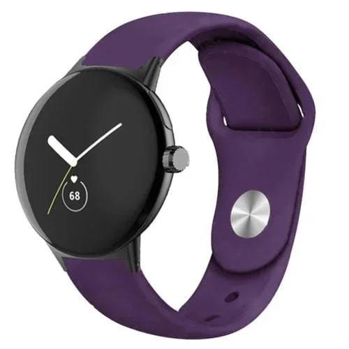 Correa de Silicona para Google Pixel Watch con Hebilla Inversa (Púrpura Oscuro)