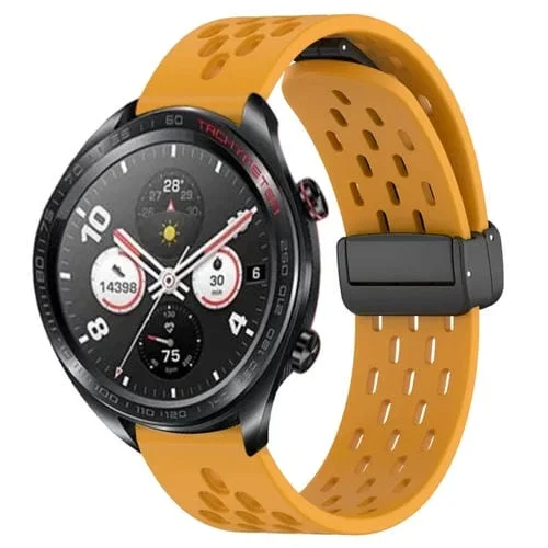 Correa de Silicona para Honor Watch Dream con Cierre Magnético Plegable 22mm (Amarillo)