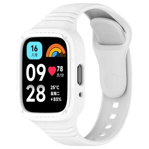 Correa de Silicona para Redmi Watch 3 Completamente Cerrada Integrada Activa (Blanco)