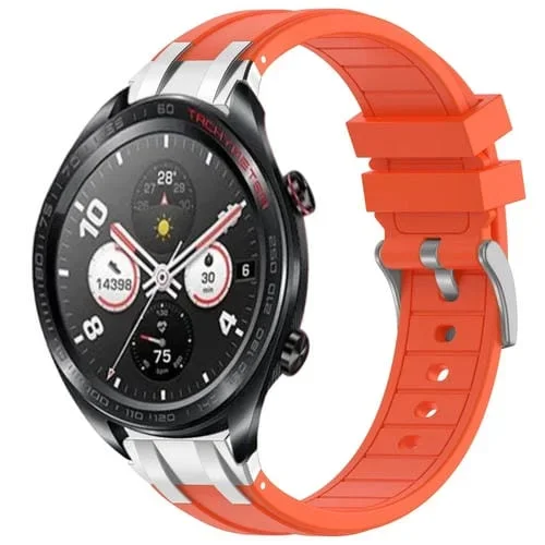 Correa de Silicona para Reloj For Honor Watch Dream 22mm con Hebilla Plateada (Naranja)
