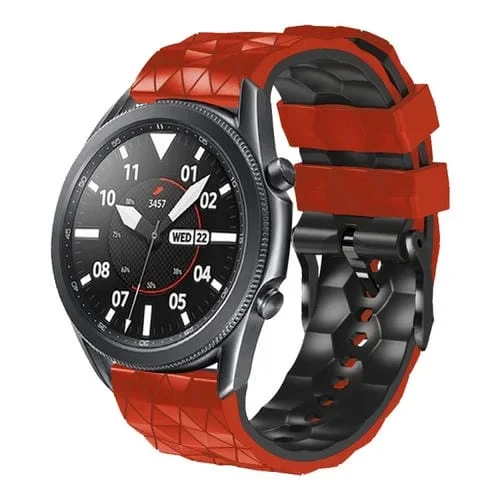 Correa de Silicona para Ticwatch Pro 2021 22mm Patrón de Fútbol (Rojo + Negro)