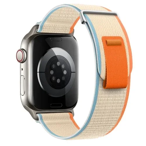 Correa Nailon Doble Sección Apple Watch Series 9 41mm (Blanco Leche)