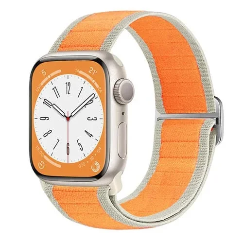 Correa para Apple Watch SE 2023 de 44mm con Hebilla Elástica de Nailon (Naranja)