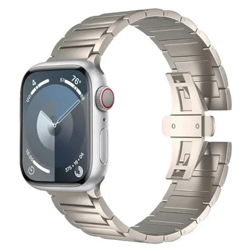 Correa para Apple Watch SE 2023 de Aleación de Titanio con Hebilla de Mariposa 44mm (Titanio)
