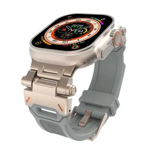 Correa para Apple Watch SE 44mm de TPU con Conector de Acero Inoxidable (Gris Titanio)