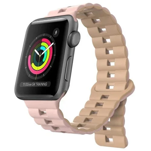Correa para Apple Watch Series 2 de Silicona Magnética Dos Colores 42mm (Rosa + Gris)