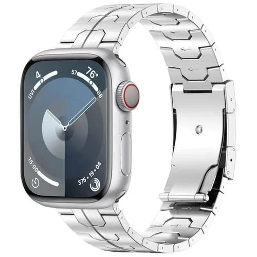 Correa para Apple Watch Series 3 de Aleación de Titanio con Hebilla de Tortuga 38mm (Plata)