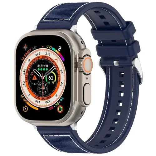 Correa para Apple Watch Series 3 de Silicona Trenzada y Nailon Híbrido con Hebilla de 38mm (Azul Medianoche)