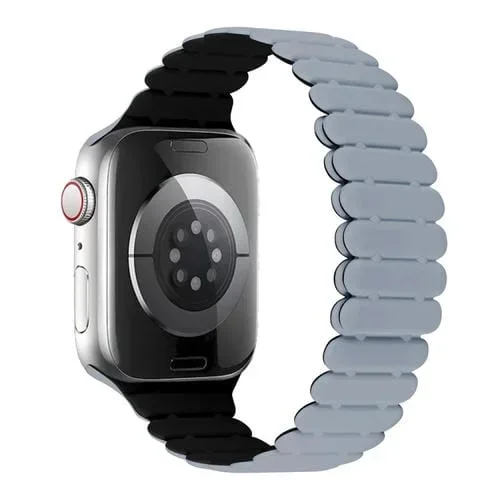 Correa para Apple Watch Series 6 44mm Silicona Magnética Bambú (Gris Negro)