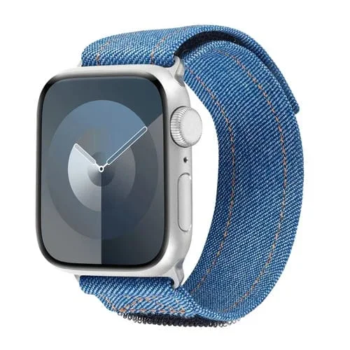 Correa para Apple Watch Series 7 41mm Nailon Vaquero con Cierre de Gancho y Bucle (Azul Real)