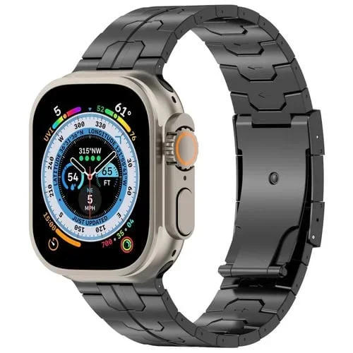 Correa para Apple Watch Ultra 2 de Aleación de Titanio con Hebilla de Tortuga 49mm (Negro)