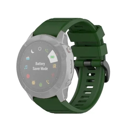 Correa para Garmin Fenix 6X 26mm Liberación Rápida con Botón de Plástico (Ejército Green)