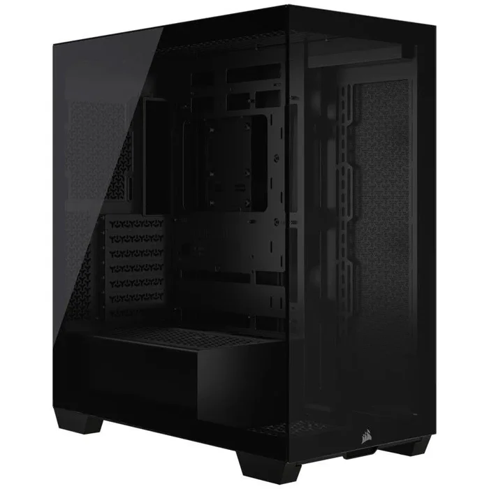 CORSAIR 3500X Media-Torre ATX Caja de PC – Cristal Templado Panorámico – Conexión Inversa Compatible con Placa Base – Sin Ventiladores Incluidos – Negro