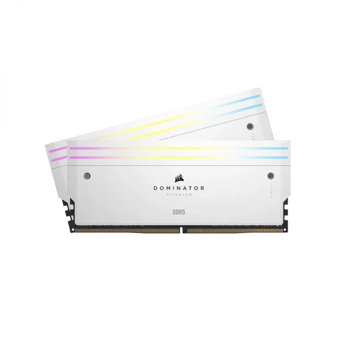 CORSAIR Dominator Titanium RGB DDR5 RAM 32GB (2x16GB) DDR5 6400MHz CL32 Intel XMP Memoria de Ordenador Compatible con iCUE – Blanco (CMP32GX5M2B6400C32W)