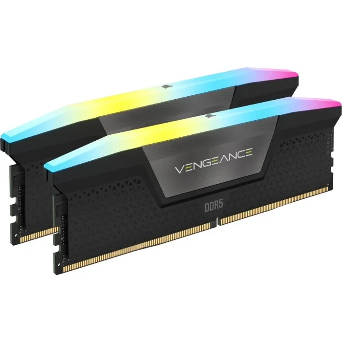 Corsair Vengeance RGB DDR5 64GB (2x32GB) 6600MHz C32 Intel Memoria per Desktop (Regulación de Voltaje a Bordo, Perfiles XMP 3.0 Personalizados, Factor de Forma Compacto, Optimizadas para Intel) Negro