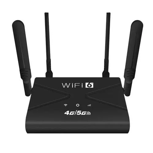 CPF907-L – Router WiFi 4G LTE para uso doméstico, versión americana, 4 antenas, puerto WAN único, WiFi6, enchufe UE (negro)
