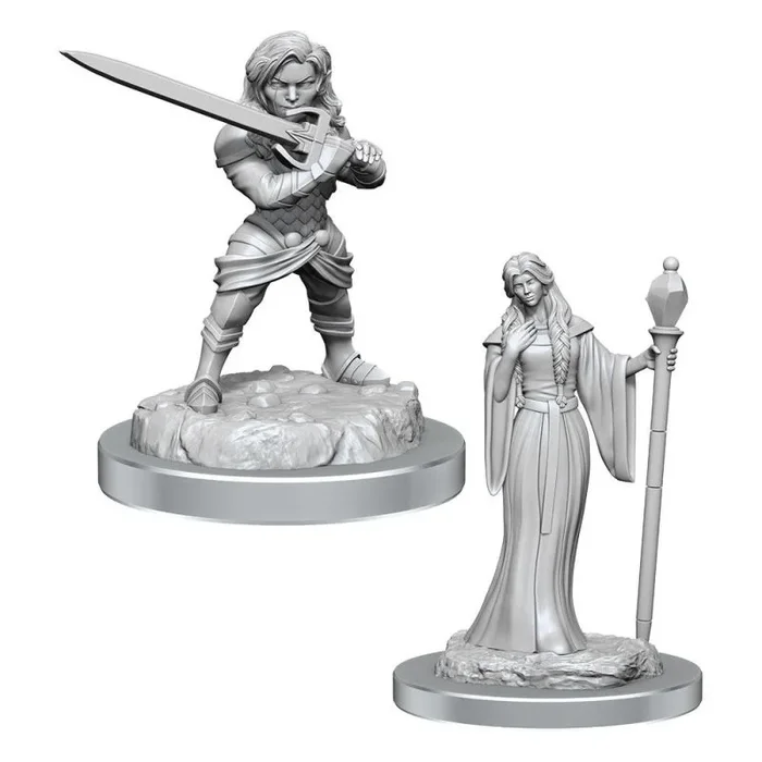 Critical role miniaturas sin pintar human wizard female & halfling holy warrior female surtido (2)