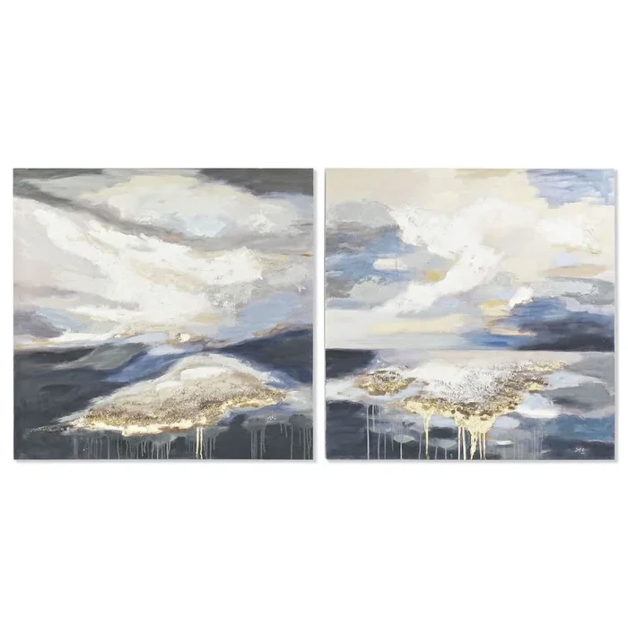 Cuadro dkd home decor 100 x 3,5 x 100 cm abstracto moderno (2 unidades)