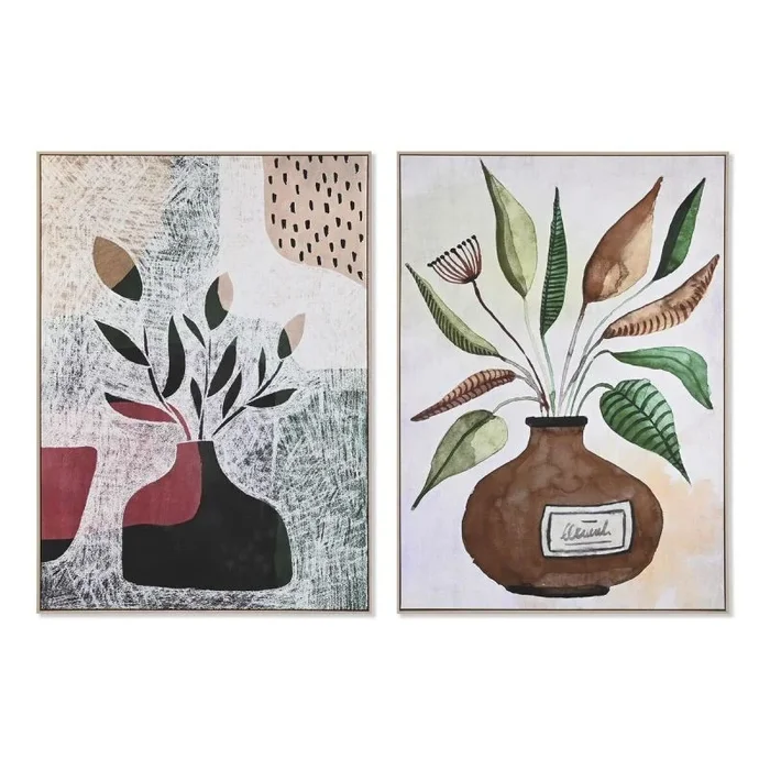 Cuadro dkd home decor 102,5 x 4,3 x 142,6 cm jarrón escandinavo (2 unidades)