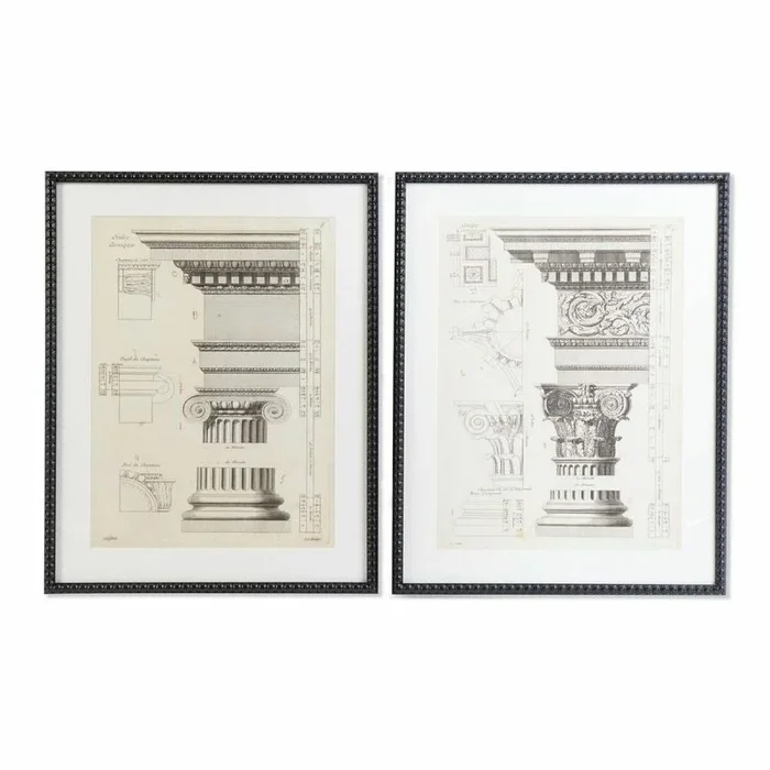 Cuadro dkd home decor 60 x 3 x 76 cm neoclásico (2 unidades)