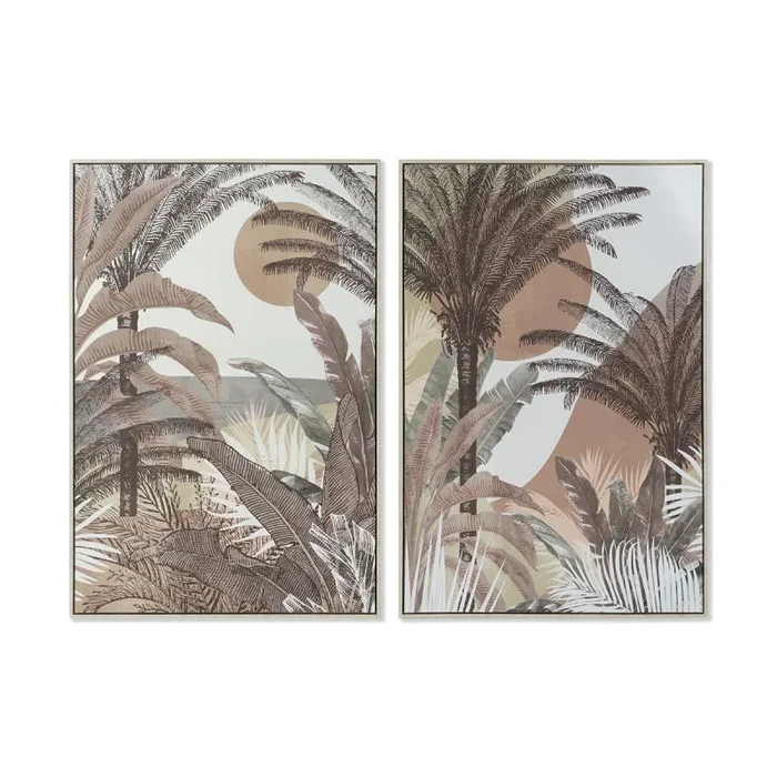 Cuadro dkd home decor 84 x 4,5 x 123 cm palmeras colonial (2 unidades)