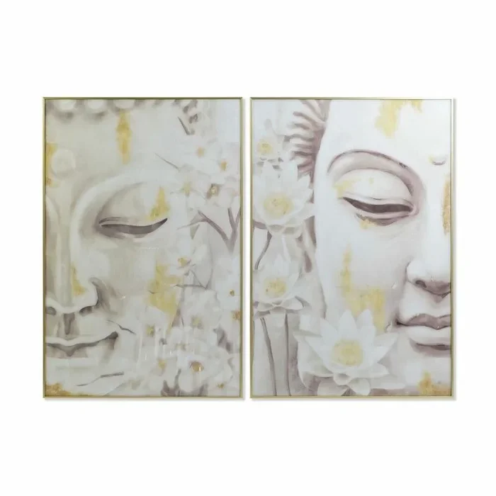 Cuadro dkd home decor buda 80 x 4 x 120 cm oriental (2 unidades)