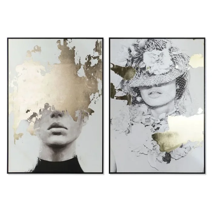Cuadro dkd home decor mujer 100 x 4 x 140 cm (2 unidades)