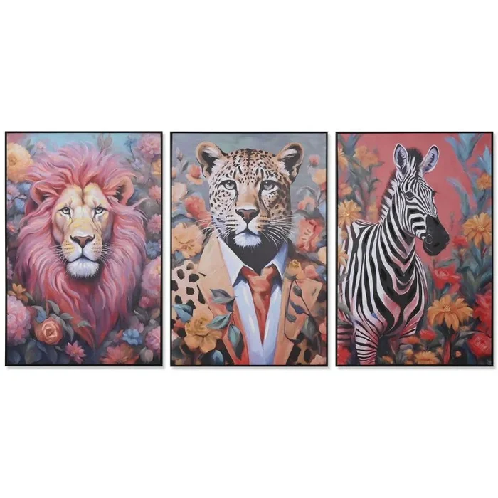 Cuadro home esprit animal moderno 82 x 4 x 122 cm (3 unidades)