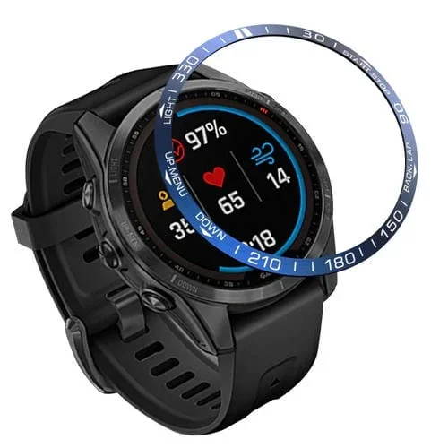 Cubierta de Anillo de Bisel para Garmin Fenix 7S Marcado Inteligente (Blanco Azul)