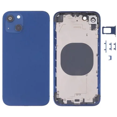 Cubierta Trasera de Carcasa con apariencia de imitación Compatible con Apple iPhone XR modelo Apple iPhone 13 (Azul)