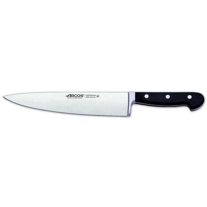 Cuchillo Cocinero Arcos Clásica 255200 de Acero Nitrum, con Mango de Polioximetileno y hoja de 23 cm en estuche