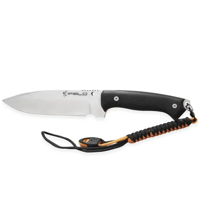 Cuchillo de supervivencia iField Workout EL29101, acabado satinado, hoja de 15 cm MOVA, , funda de piel con pedernal y piedra de afilar, herramienta de camping para pesca, caza, actividad deportiva