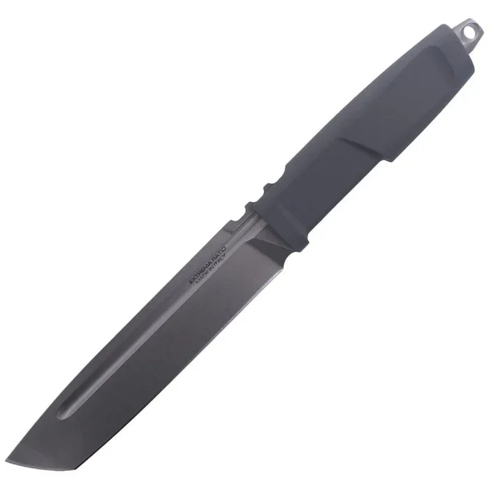 Cuchillo Extrema Ratio Giant Mamba, Cuchillo de Acero Böhler N690, Filo Liso, Empuñadura Forprene, Funda MOLLE con Sistema de Retención