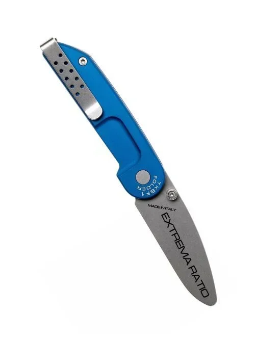 Cuchillo Extrema Ratio, Serie de Entrenamiento, Cuchillo de Combate, Diseño Azul Metálico, Aluminio Anodizado, Compatible con Técnicas de Defensa y Desarme