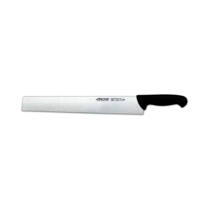 Cuchillo para salami Arcos 2900 – Prof 298725 de acero inoxidable Nitrum y mango ergonómico de Polipropileno de color nagro y hoja de 36 cm, funda display