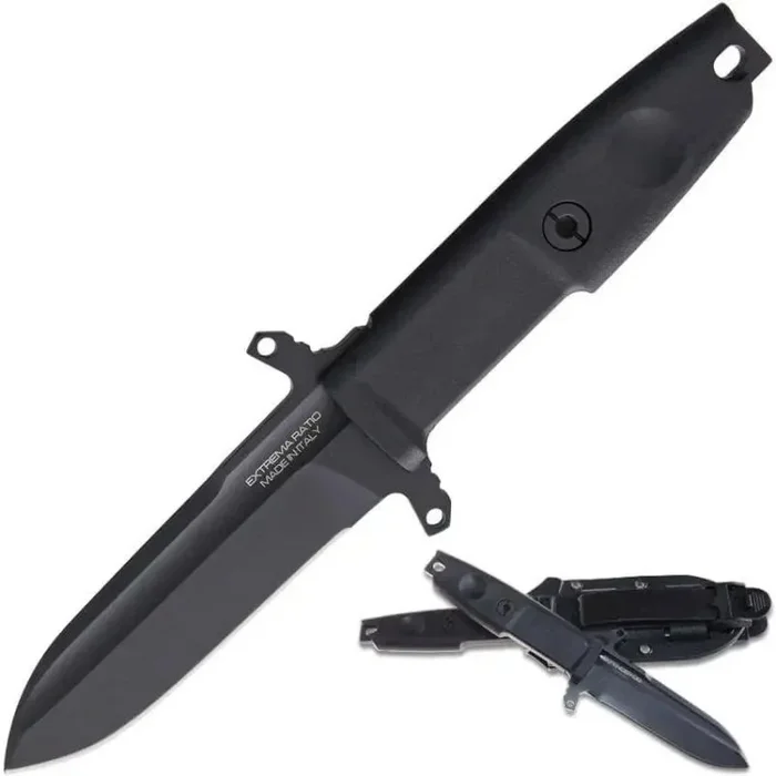 Cuchillo Scout Defender, Cuchillo de Combate Ultrafino 118mm, Funda Kydex M.O.L.L.E., Guarda Simple/Doble, Versiones BLACK y STONE WASHED