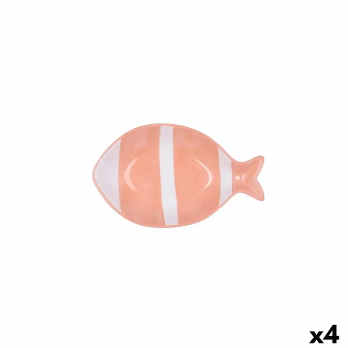 Cuenco quid kaleido coral cerámica pez 14 x 9 x 3 cm (4 unidades)