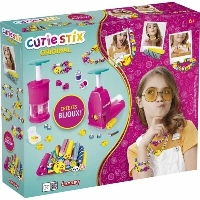 CUTIE STIX Original – Kit creación pulseras para niños desde 6 años – Fabricación joyas – corta y crea tus cuentas – Actividad manual niños – Manualidades creativas – Idea regalo cumpleaños – Lansay