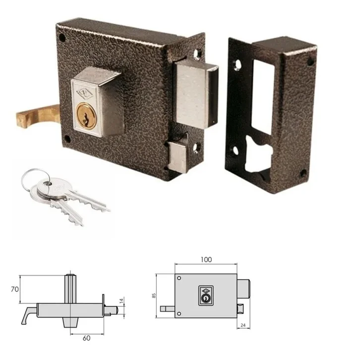 CVL 03160760 Cerradura 7125AR / 100 / Hierro Esmaltado Derecha Cilindro Perfil, único