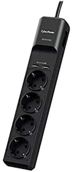CyberPower P0420SUD0-DE limitador de tensión Negro 4 salidas AC 200 – 250 V 1,8 m